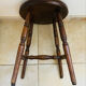 Tabouret quadripode rustique en bois des années 1970/80