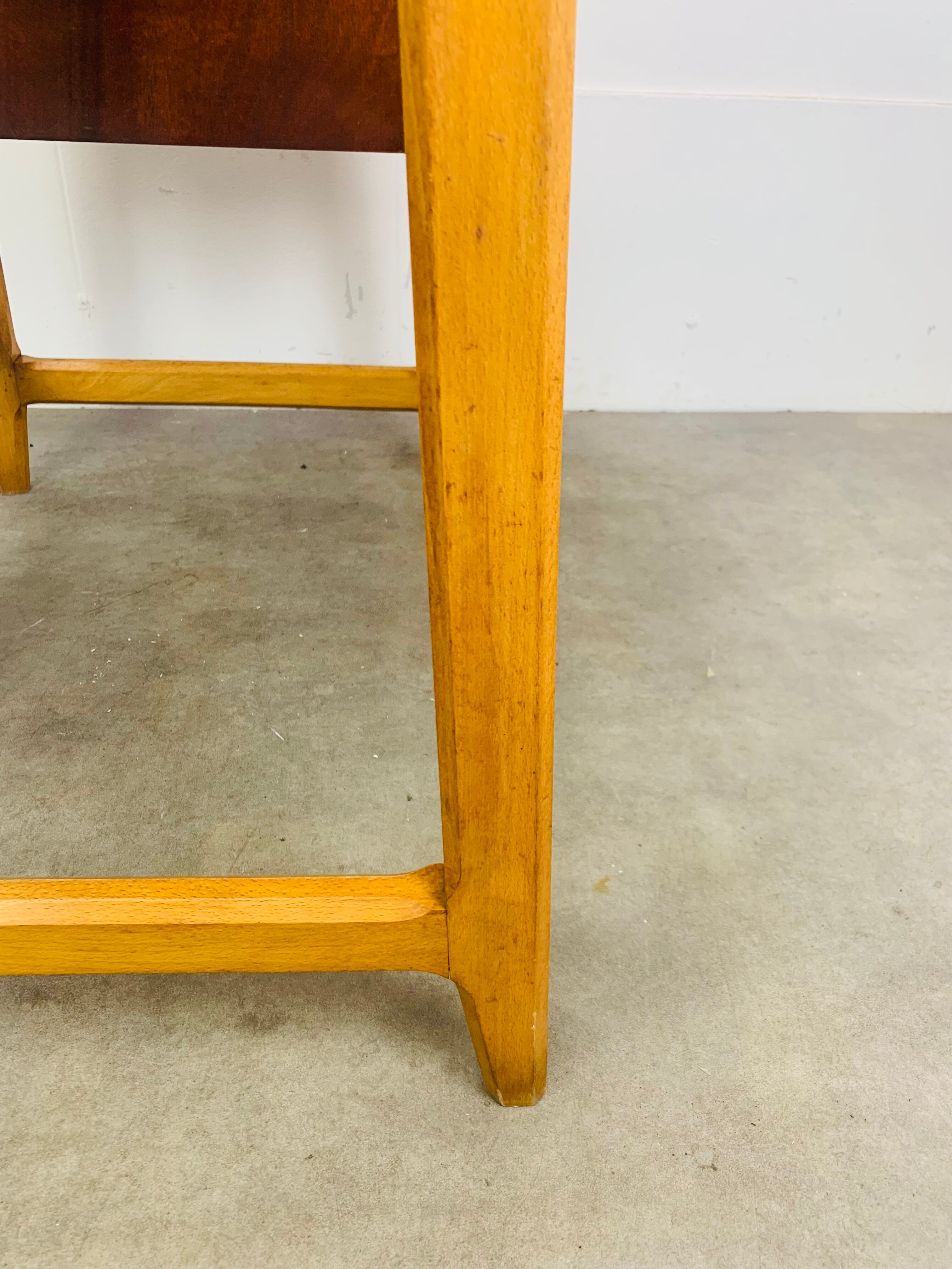 1950s wooden desk reconstruction, vintage