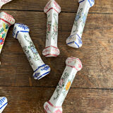 Set of 8 knife holders in painted earthenware