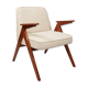 Fauteuil Bouclè de J. Chierowski, 1960 Pologne, Fauteuil en bois Design scandinave