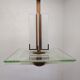 Modernist art deco chandelier/pendant lamp in glass and metal