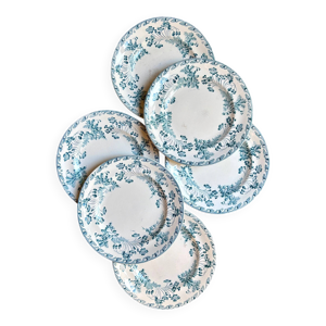 6 assiettes plates Longwy - terre