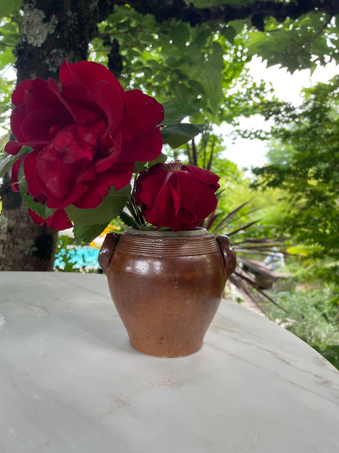 Antique stoneware pot