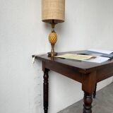 Lampe de table ananas céramique et laiton 1950