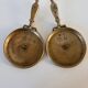 Pair of hand candlesticks "Rat de cave" in brass - Late 19th century