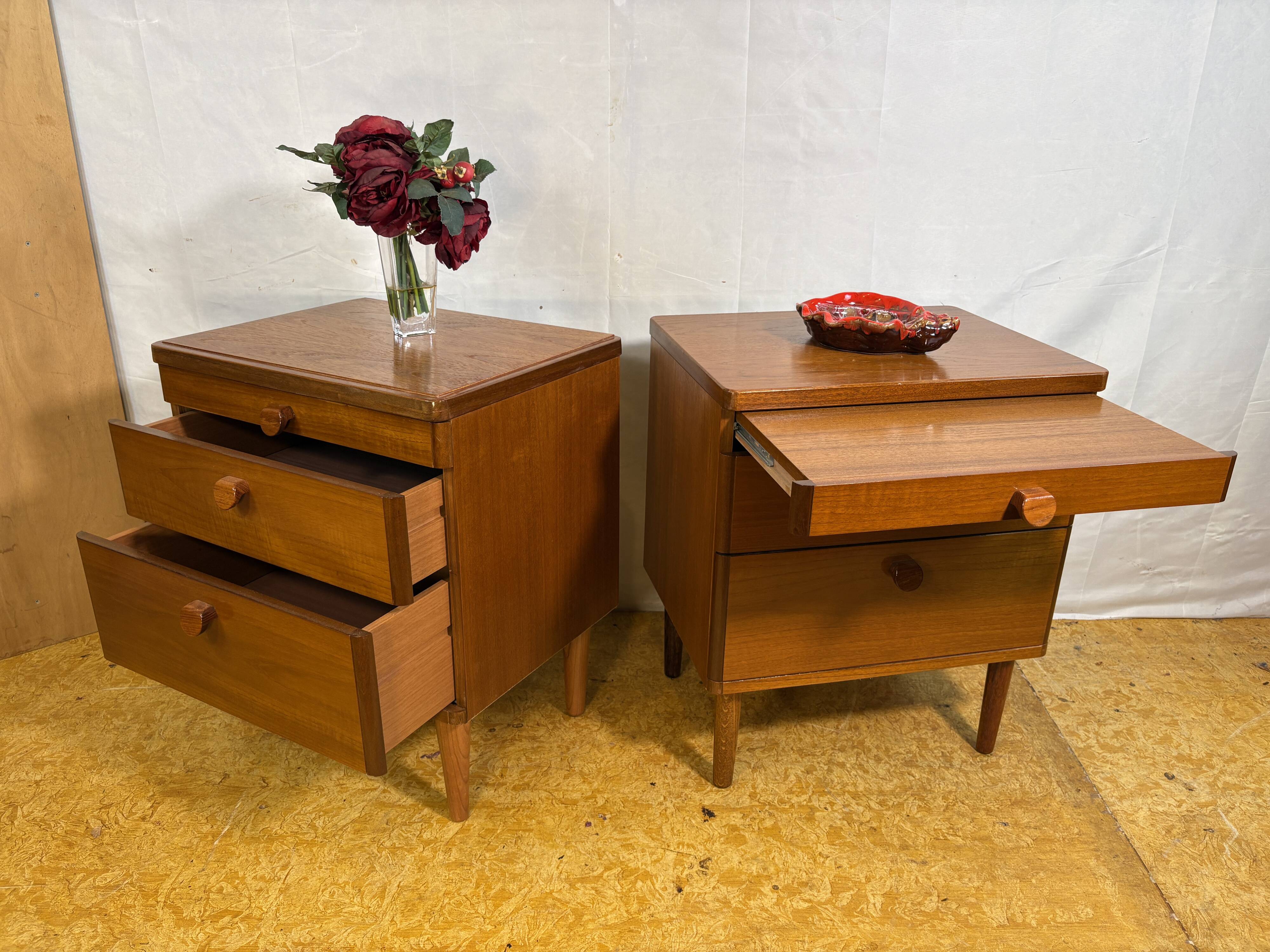 Pair of teak bedside tables by Stag, 1960-1970