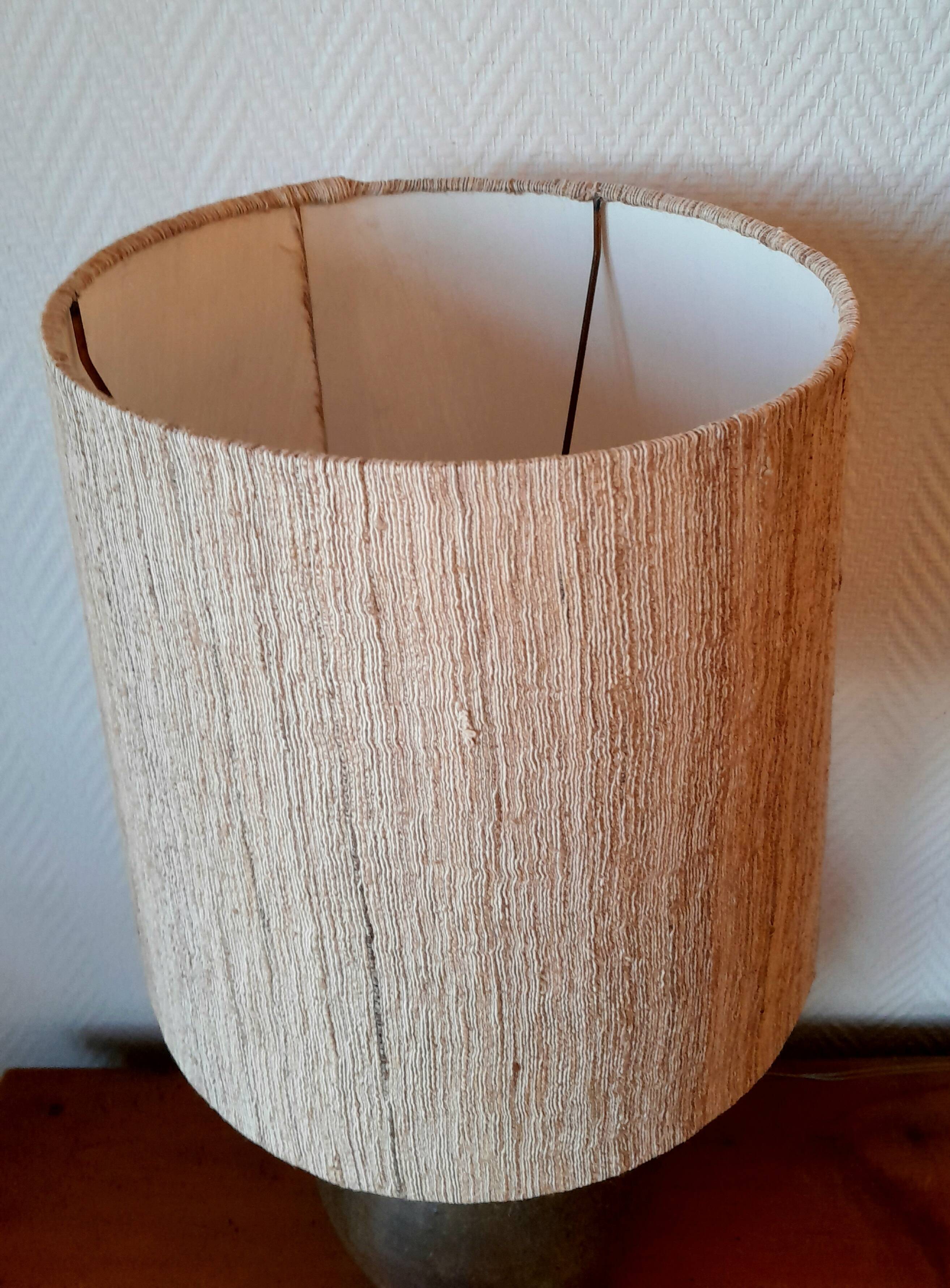 1950s pottery jug lamp and linen-style fabric lampshade