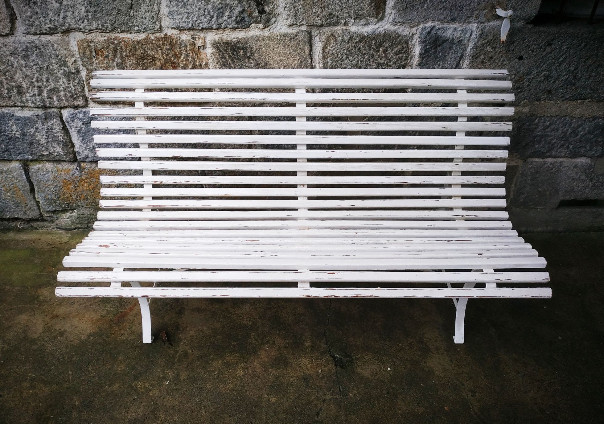 Vintage slatted garden bench