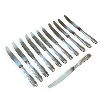 Set of 12 large silver-plated knives