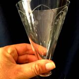 Set of 10 engraved glass water glasses from the 1930s 1940s tabletop art