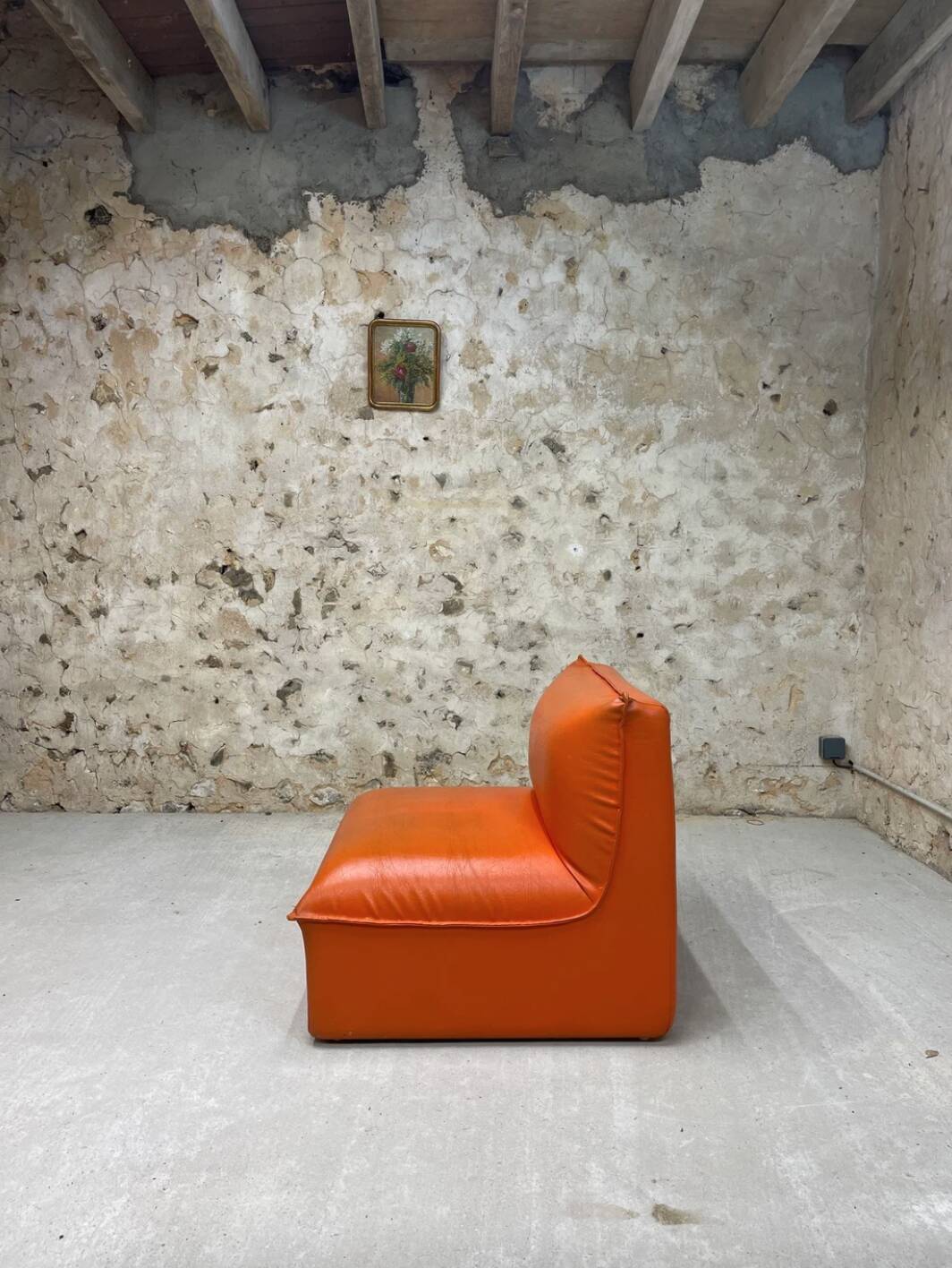 Vintage orange armchair, ed. Steiner
