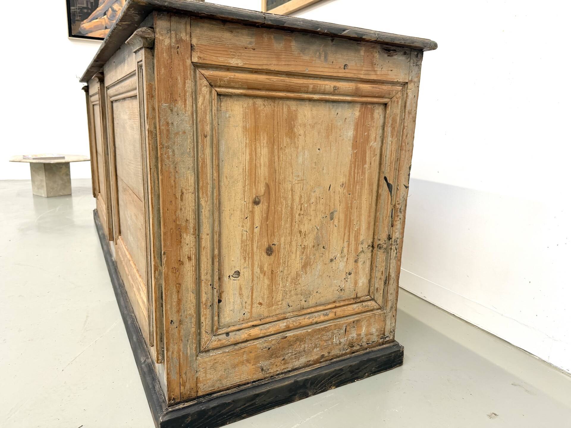Large Antique Pine Trading Counter