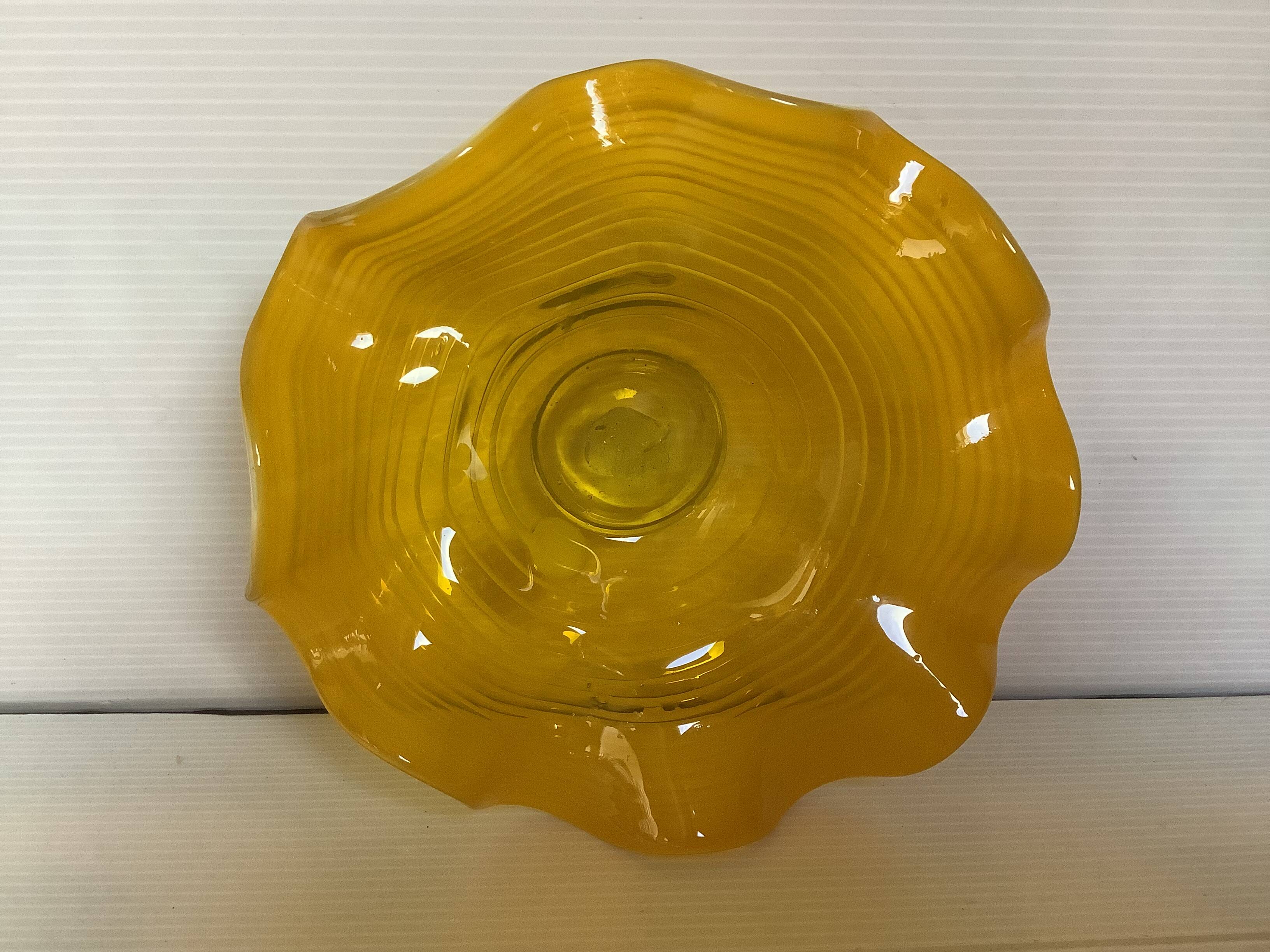 Yellow Murano ring holder tray
