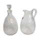 Bohemian crystal carafe and pitcher, 60s