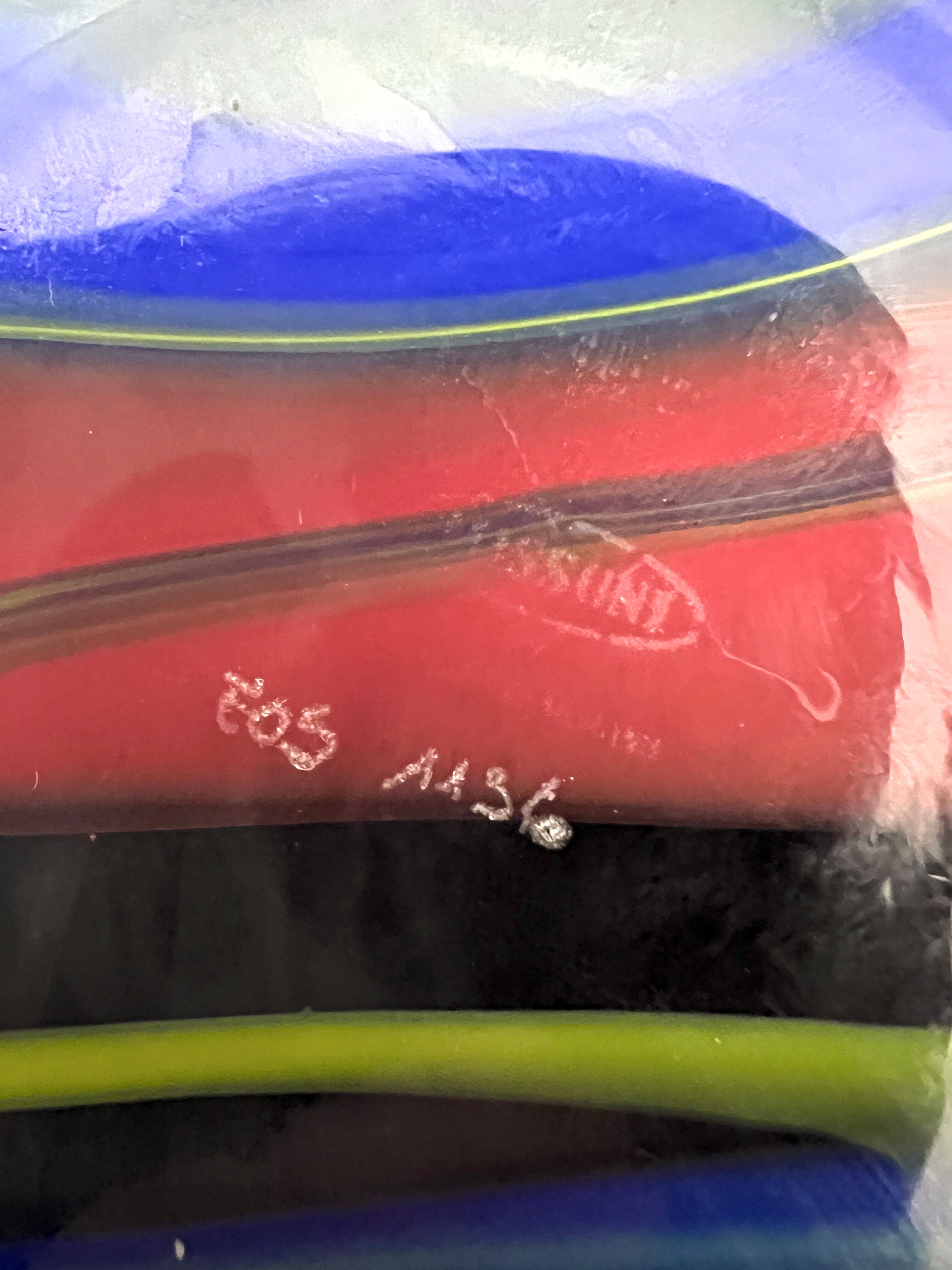 Postmodern multicolored Murano glass vase by Ottavio Missoni. Italy 1980s