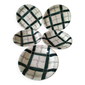 5 Sarreguemines plates model Cambo – Basque decoration – vintage 1950s