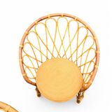 Set of 3 vintage rattan armchairs