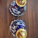 Pair of vintage jugs / pitchers in cobalt blue and gold ceramic – Made i