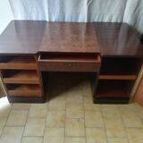 Art deco desk in rosewood and magnifying glass