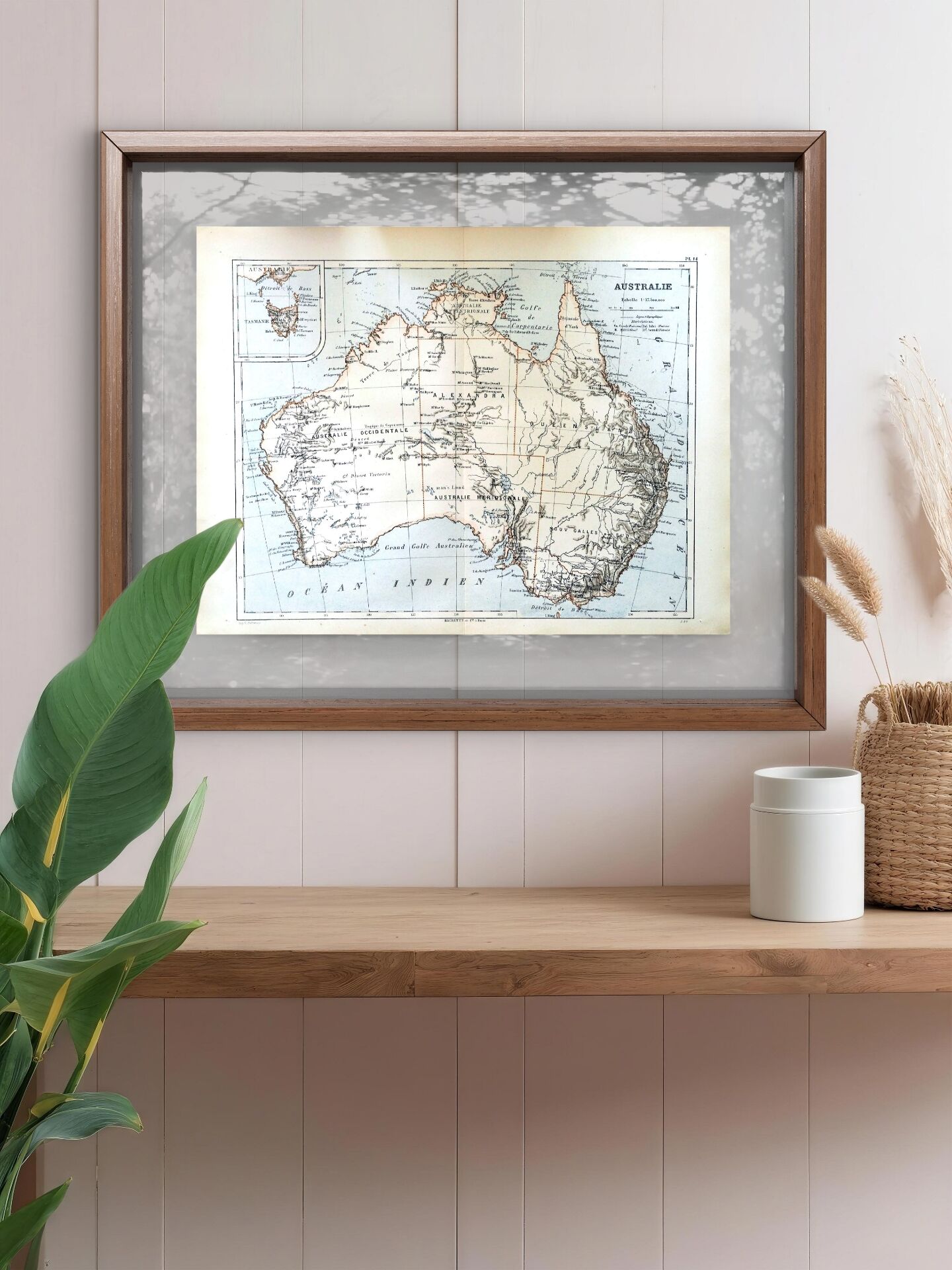 Australia, old map 1887 – Vintage geographical map.