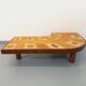 Barrois vintage shell-patterned comma coffee table in wood and ceramic.