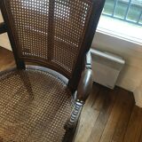 Fauteuil de bureau bois canné