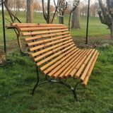 Metal and wood garden bench