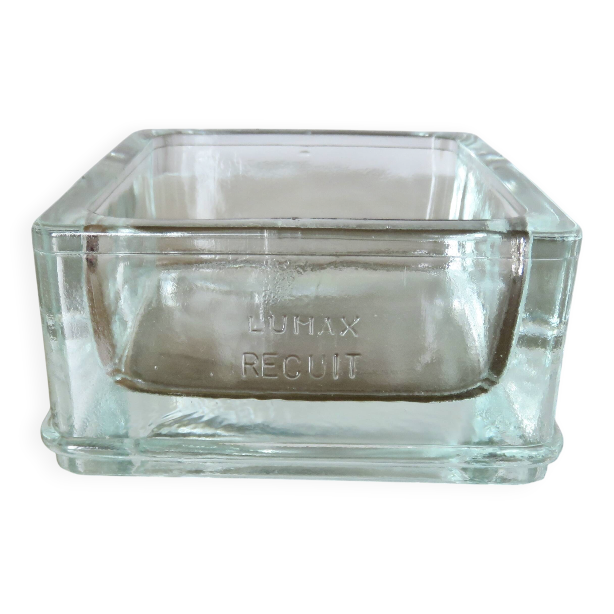 Pavé de verre , cendrier, signé LUMAX, recuit, années 40 50, Le Corbusier