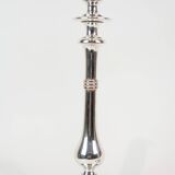Set Of 2 Candlesticks Made In Silver Plated Brass Stamped I.P.O Hansen From 1890s