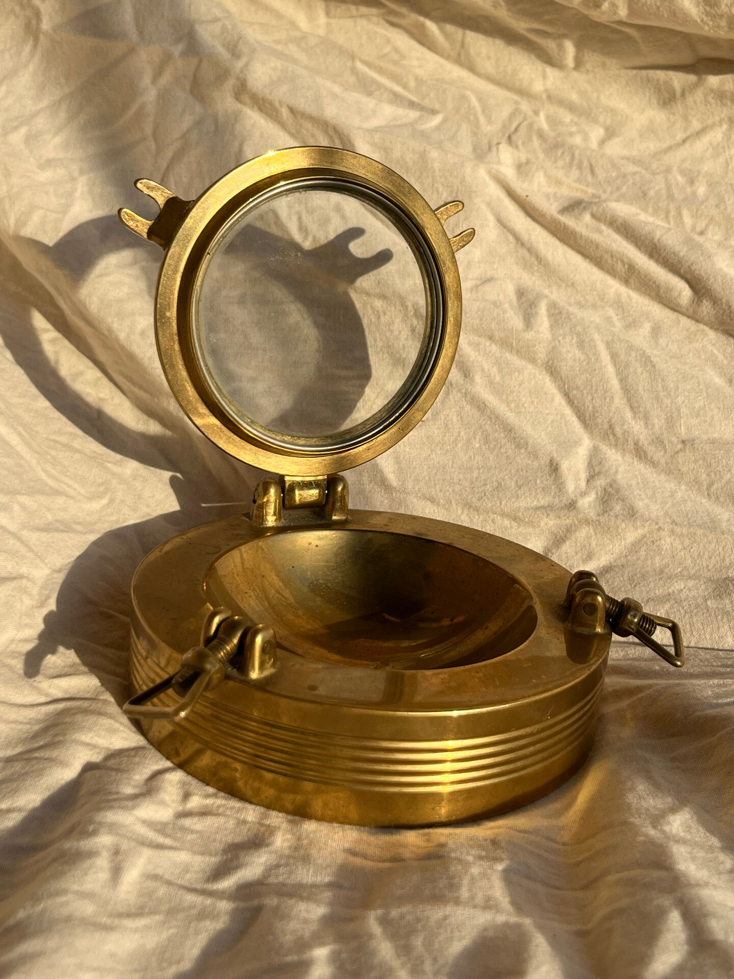 Vintage Porthole Ashtray in Brass