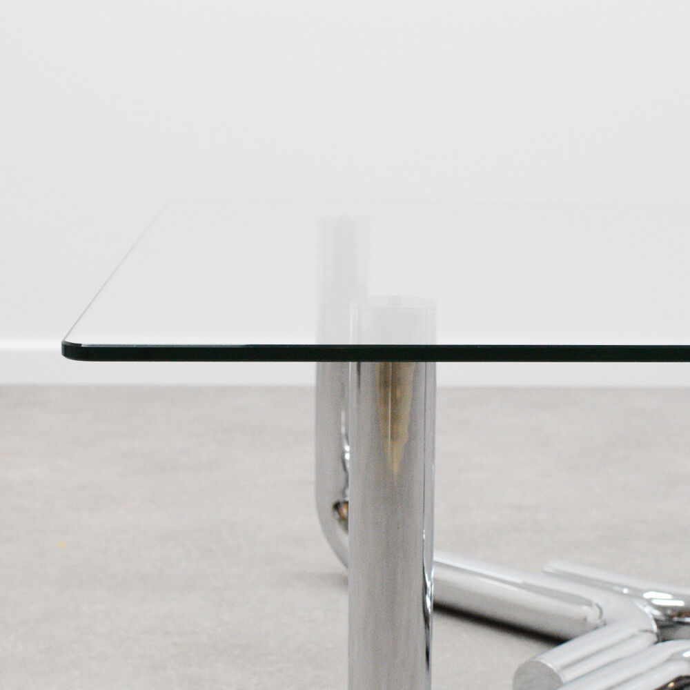 70s design chrome coffee table
