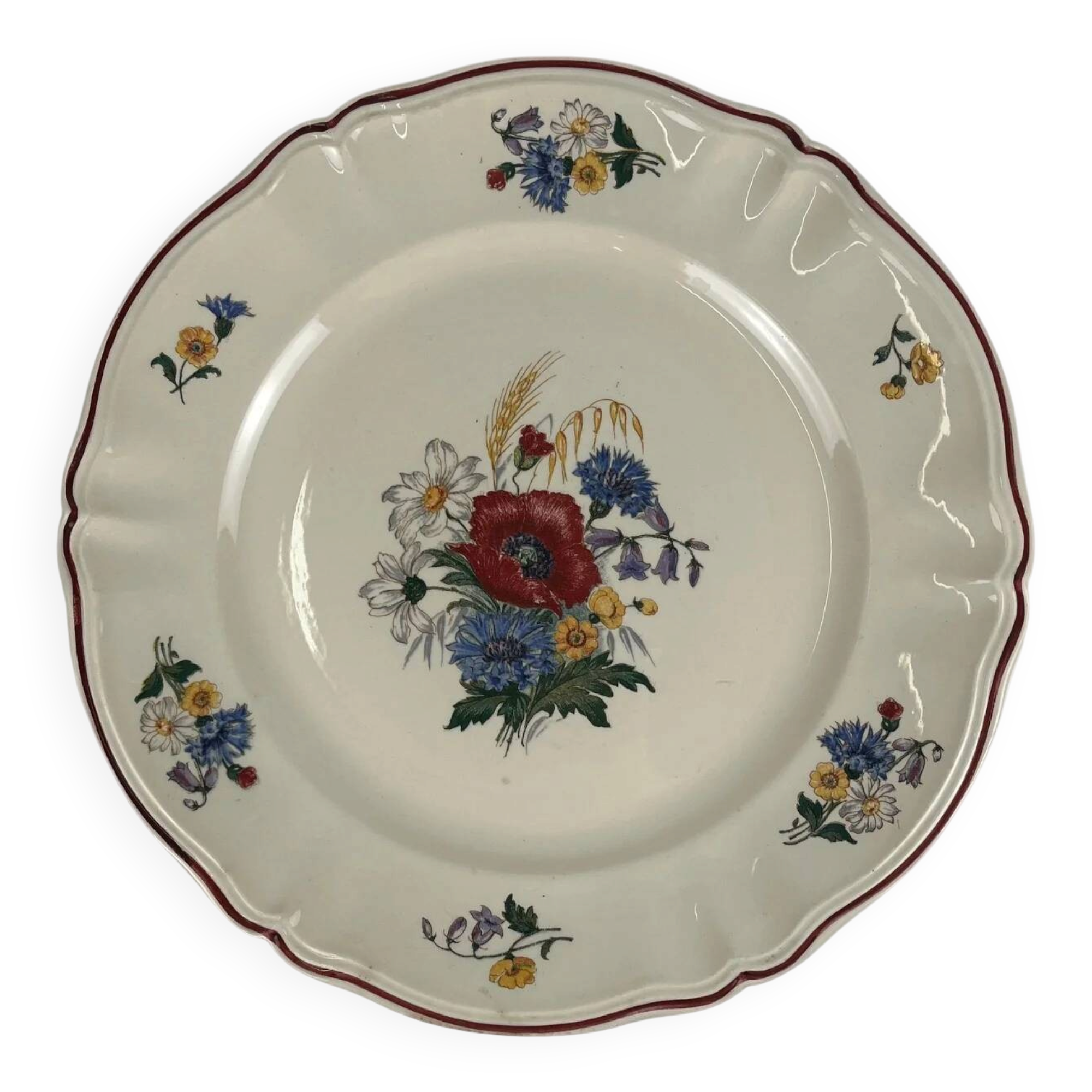 Round cake dish "Agreste" Sarreguemines, 20th century.