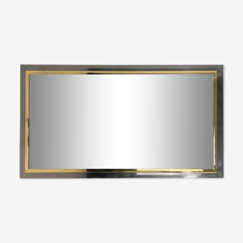 Vintage mirror in varnished metal and brass by BelgoChrome