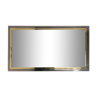 Vintage mirror in varnished metal and brass by BelgoChrome