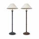 2 x Wooden faux bamboo table lamps / 1980s