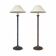 2 x Wooden faux bamboo table lamps / 1980s