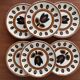 Set of 6 vintage Boch La Louviere dessert plates, 1970s, Kimono model -