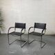 Paire de Fauteuils Design en simili cuir et Aluminium