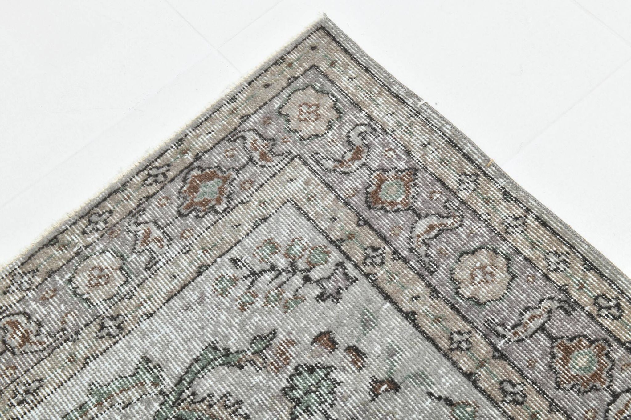 5x9 Gray & Black Oriental Vintage Rug 170x275Cm SK 6991