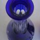 Pair of cobalt blue crystal carafes