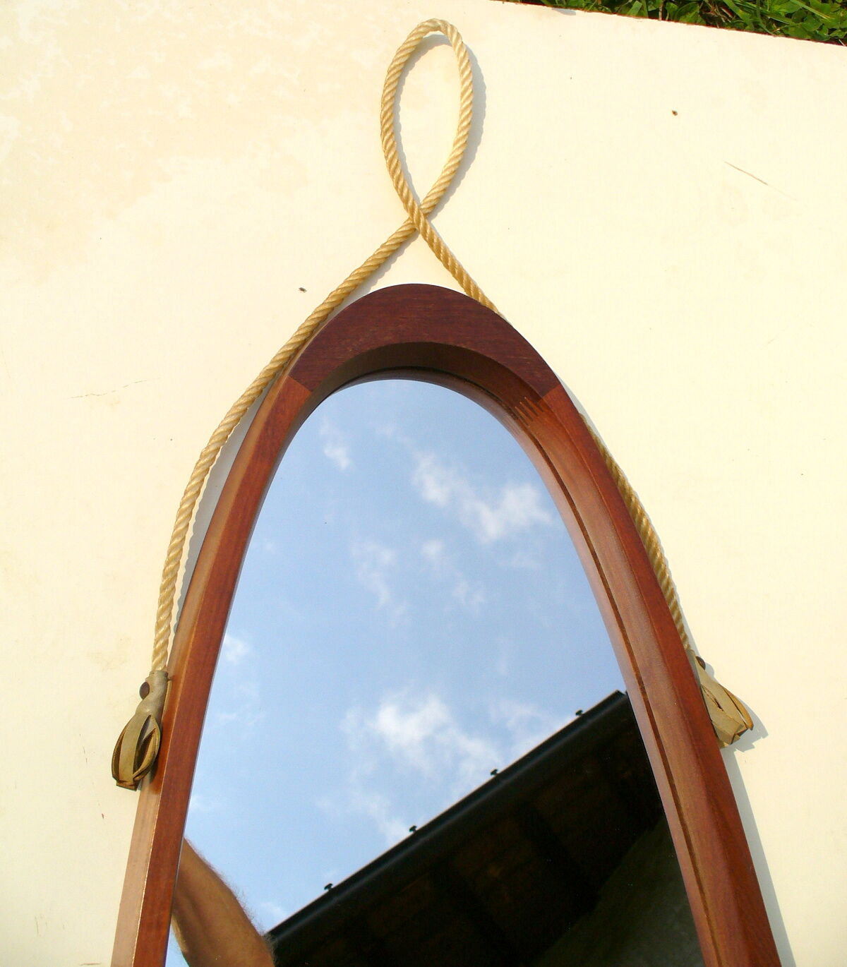 Miroirs en teck danois du milieu du siècle années 1950 41x84cm