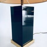 Hollywood Regency Style Black & Gold Square Table Lamp, 1970s