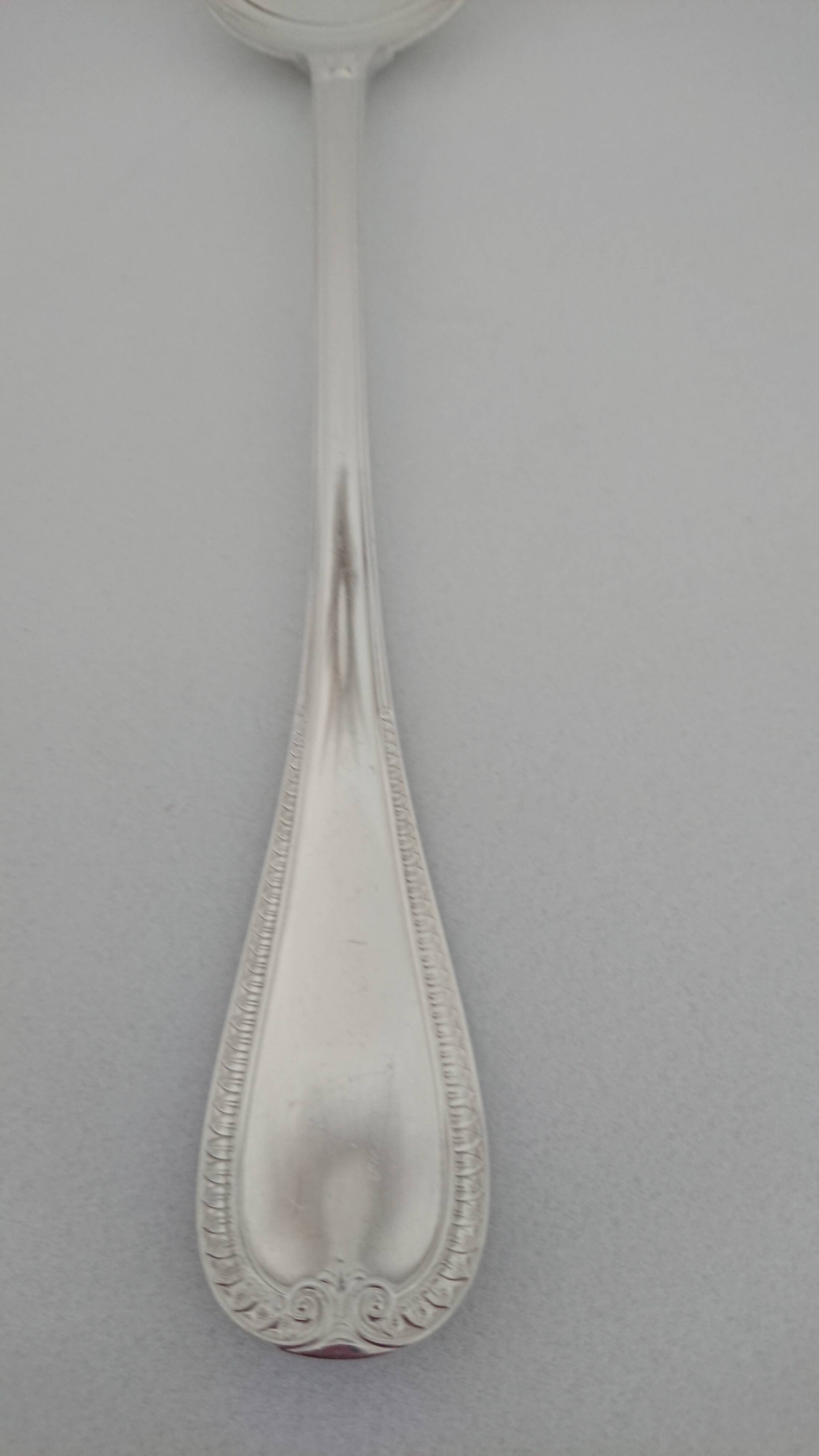 Christofle silver metal serving spoon, malmaison model