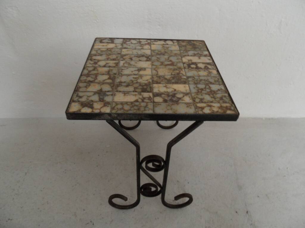Vintage sidetable with tiles 1960's