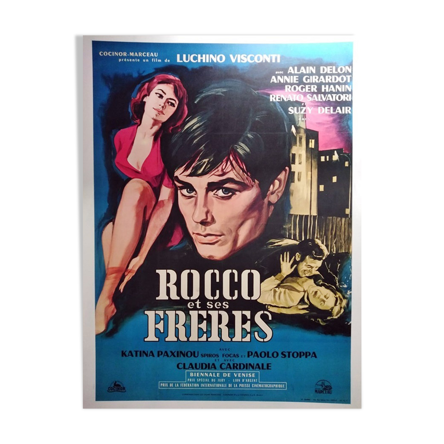 Original poster 1960 vintage rocco and his brothers alain delon annie girardot l visconti entilée
