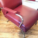 Fauteuil en similicuir bordeaux