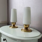 Ensemble de 2 lumières de table en laiton années 60 Allemagne