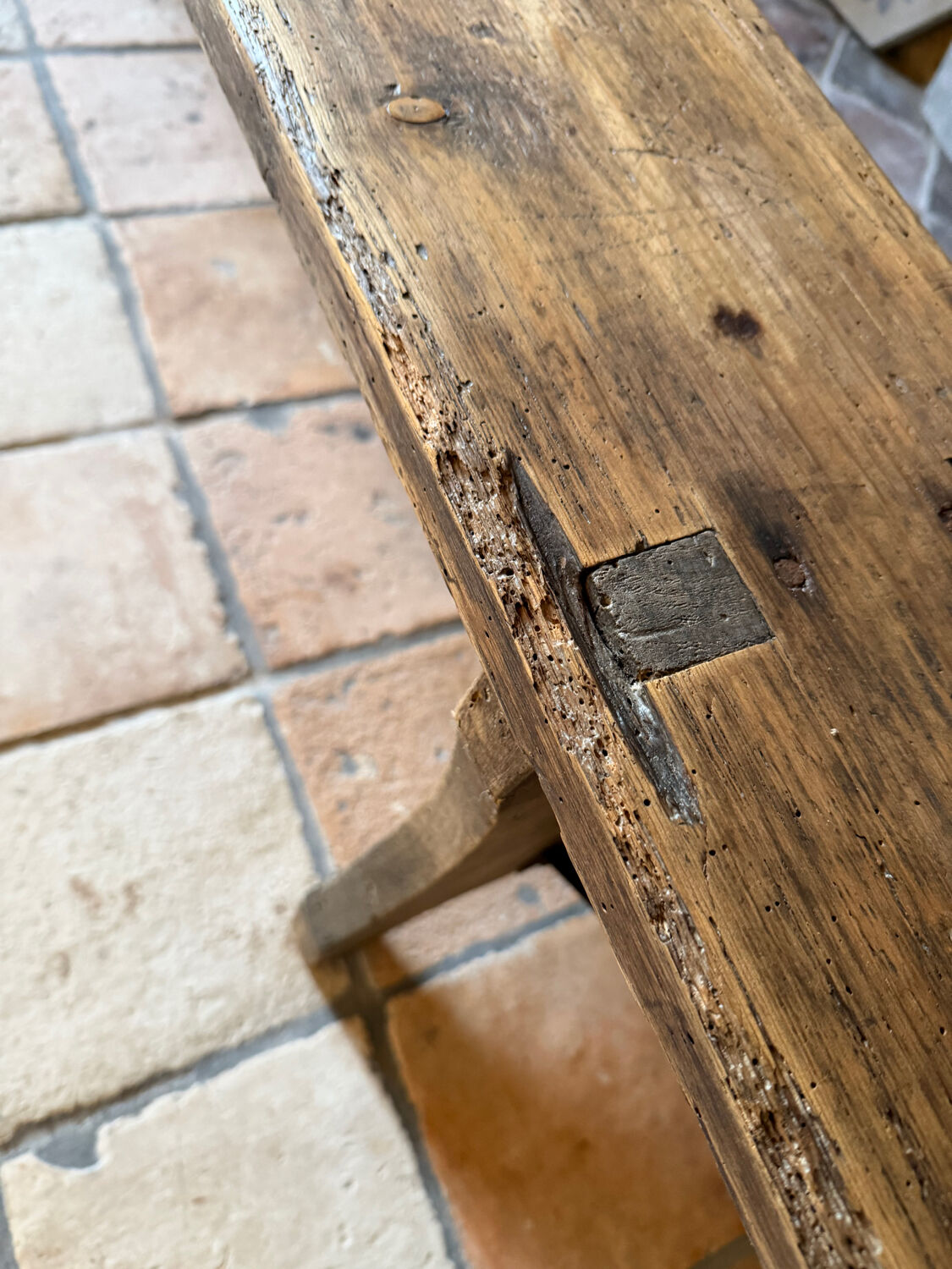 Banc de ferme rénové