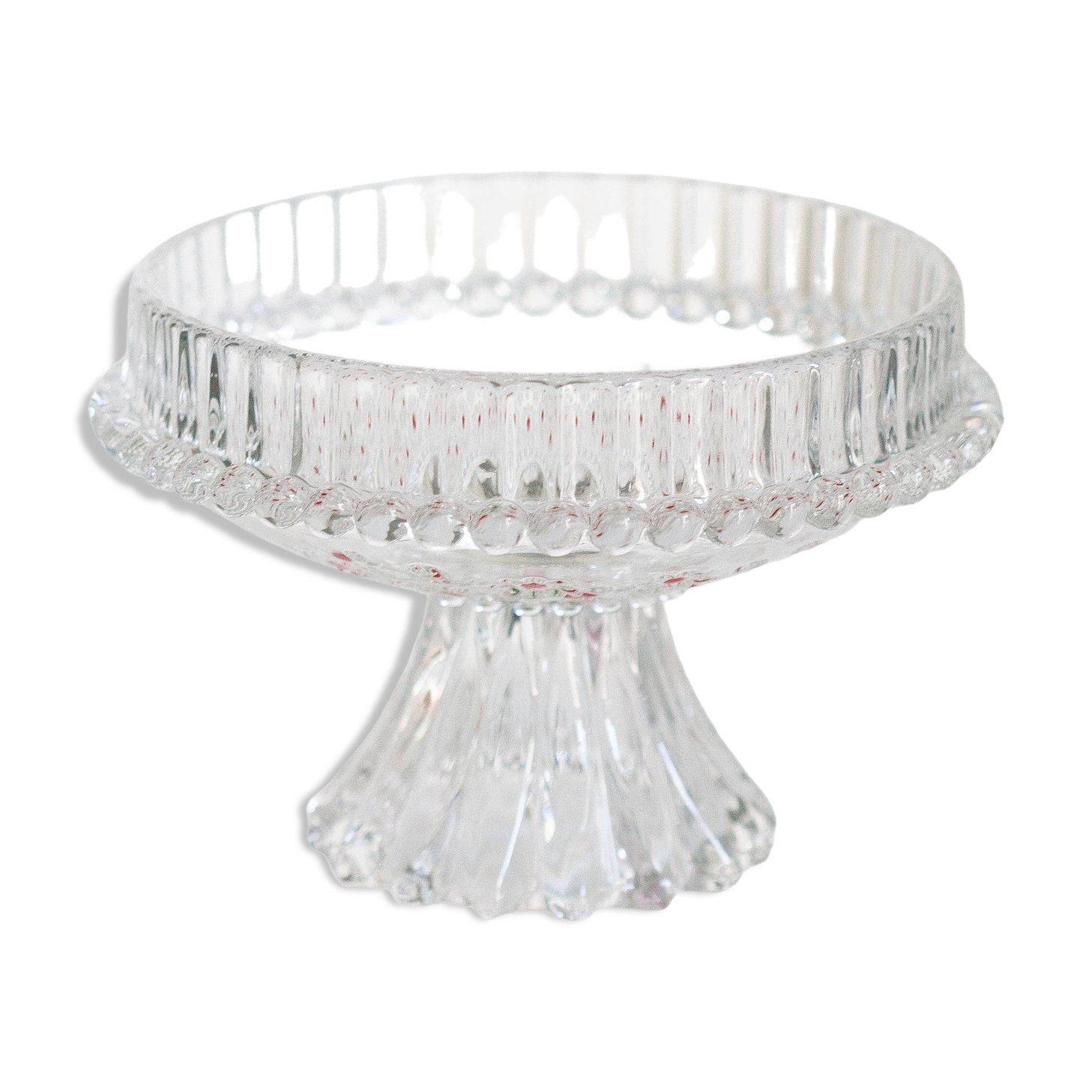 Vintage transparent crystal glass decorative plate, Italy, 1960s.