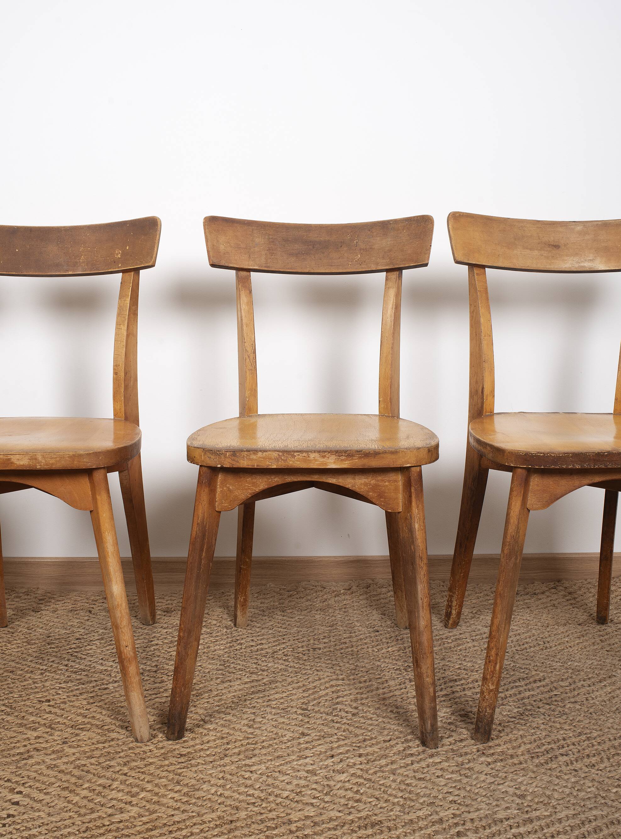 Ensemble de 4 chaises de bistrot luterma, estampillées